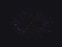 Ellipse emitter with 'edge both' emission source mode.