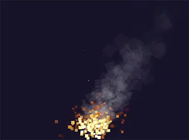 Fire particle effect created with Gnist.